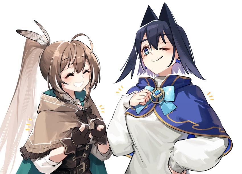 ouro kronii and nanashi mumei (hololive and 1 more) drawn by adarin
