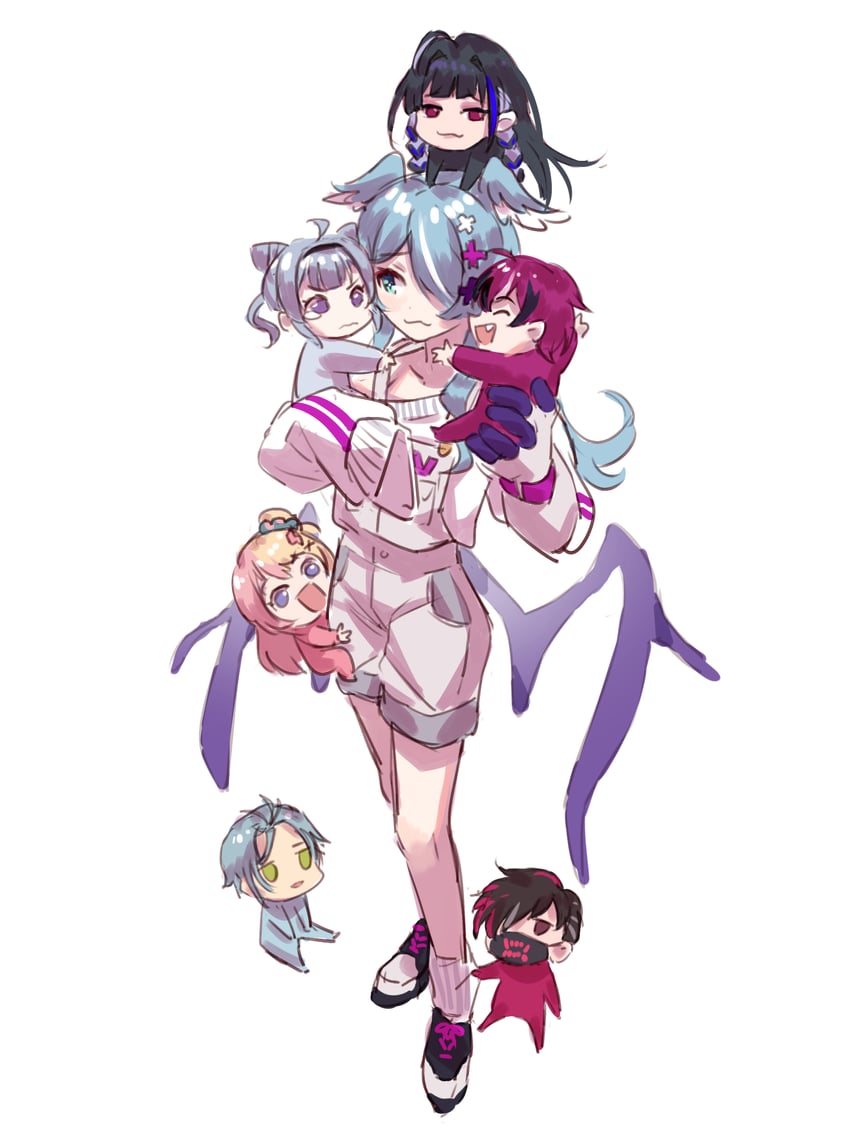 elira pendora, meloco kyoran, doppio dropscythe, kotoka torahime, ver vermillion, and 2 more (nijisanji and 1 more) drawn by maplesights