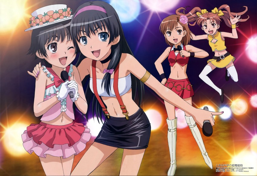 misaka mikoto, shirai kuroko, saten ruiko, and uiharu kazari (toaru majutsu no index and 2 more) drawn by hyouto_masaru