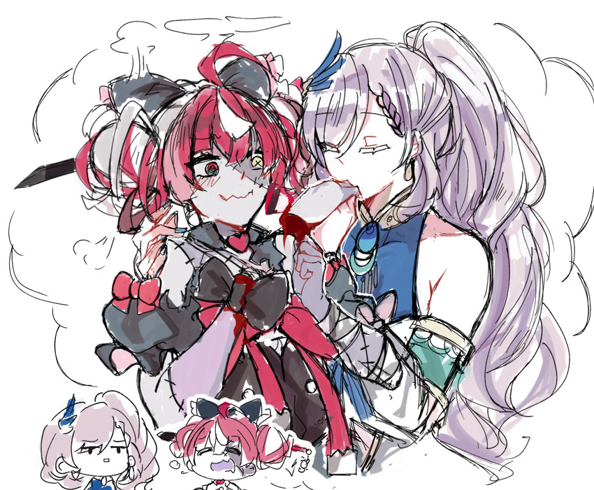 kureiji ollie and pavolia reine (hololive and 1 more) drawn by cheschorv