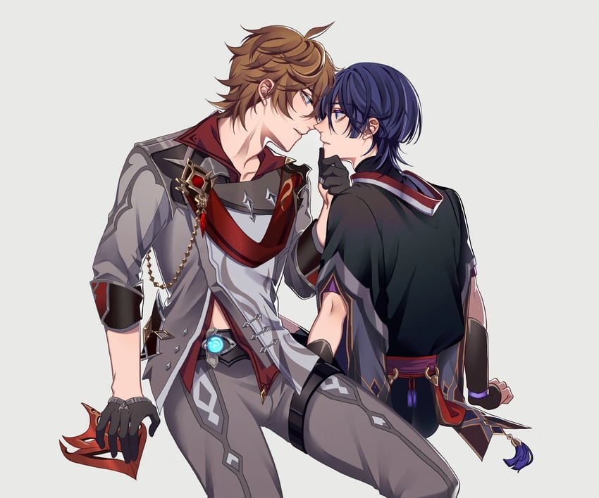 scaramouche and tartaglia (genshin impact) drawn by yuu_(yurasutori)
