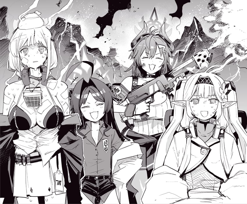 himari, eimi, kasumi, and megu (blue archive) drawn by sadamatsu_ryuuichi