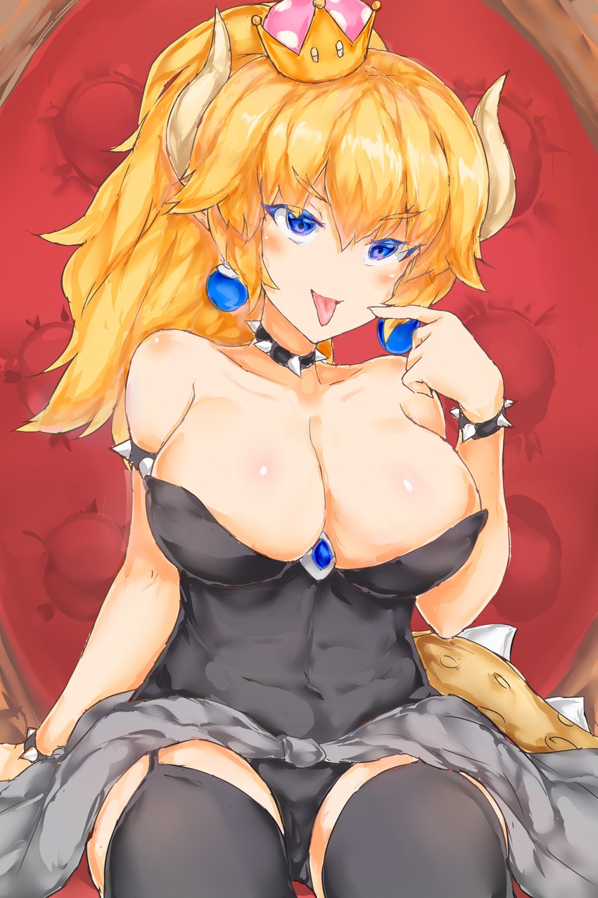 bowsette (mario and 1 more) drawn by lin_yu