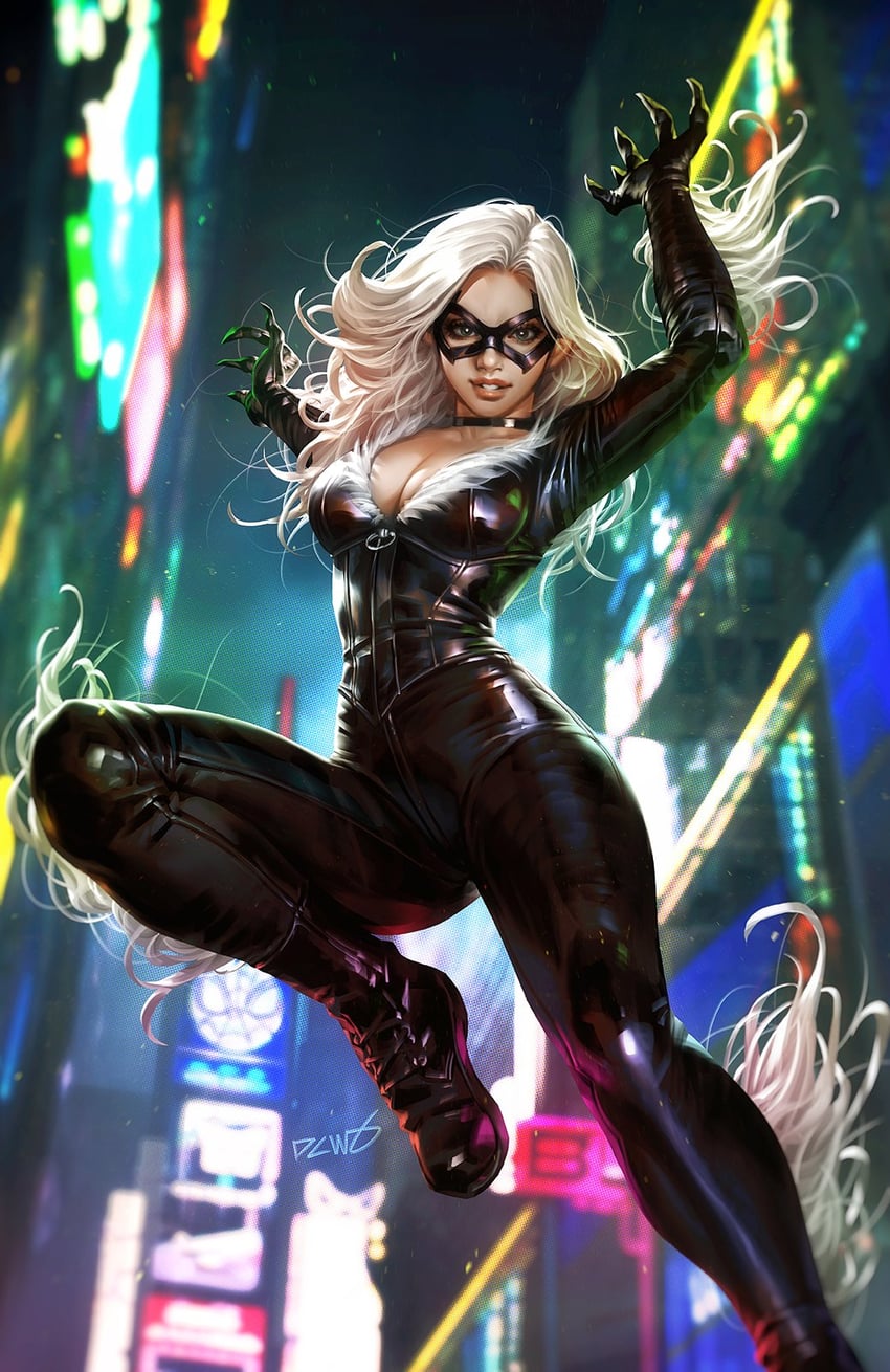 black cat and felicia hardy (marvel and 1 more) drawn by dcwj