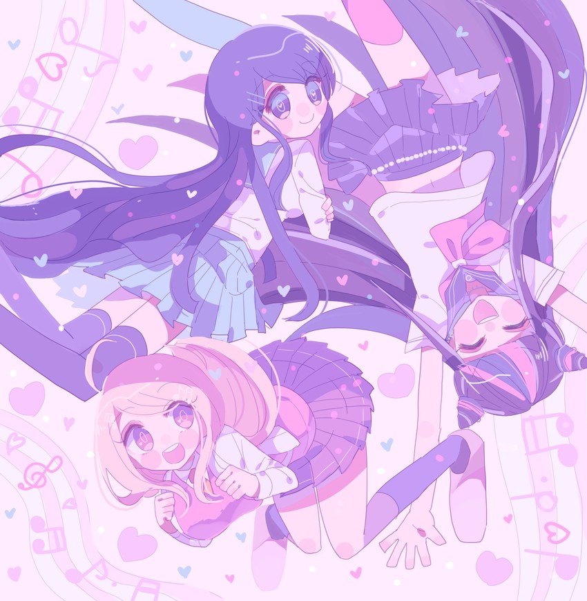 akamatsu kaede, maizono sayaka, and mioda ibuki (danganronpa and 3 more) drawn by sketchi