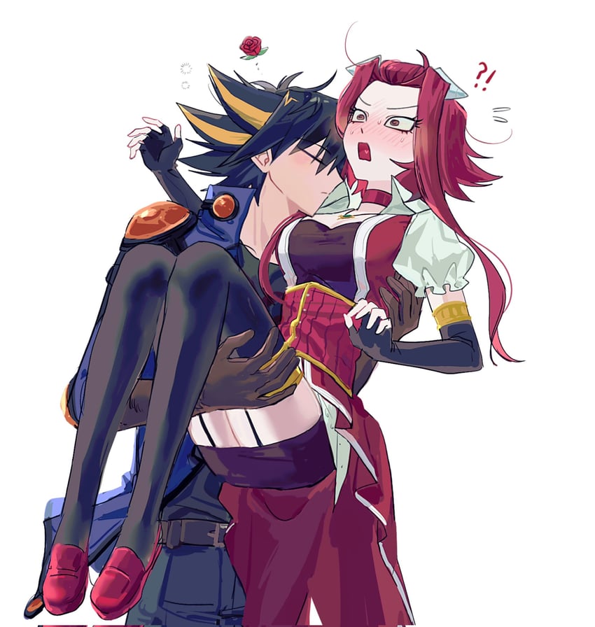 fudo yusei and izayoi aki (yu-gi-oh! and 1 more) drawn by dididiwww