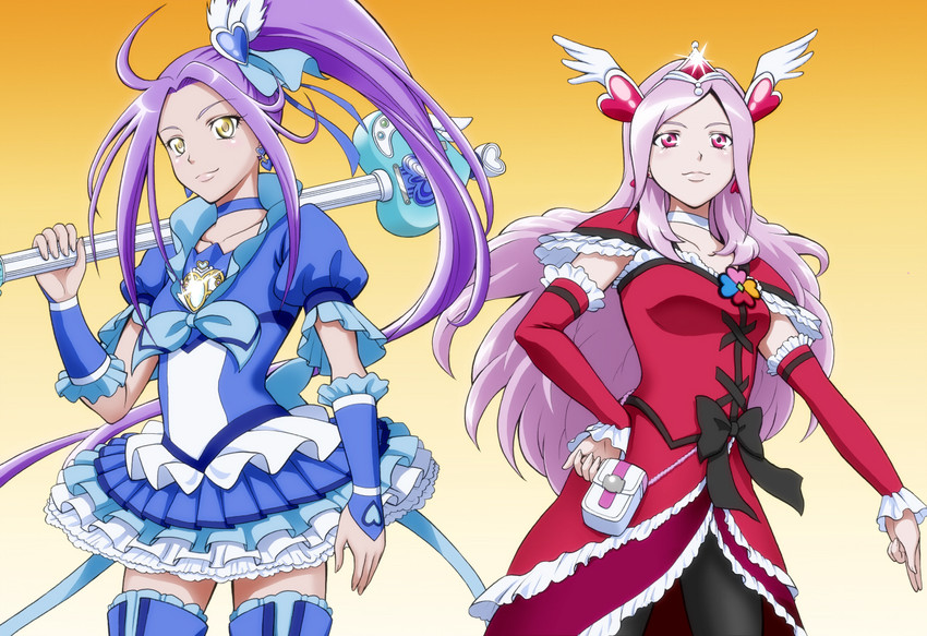 higashi setsuna, kurokawa eren, seiren, cure passion, and cure beat (precure and 2 more) drawn by kijinaka_mahiro