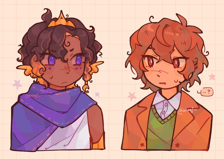akechi gorou and seawattgaming (persona and 3 more) drawn by finch_(axoqi)