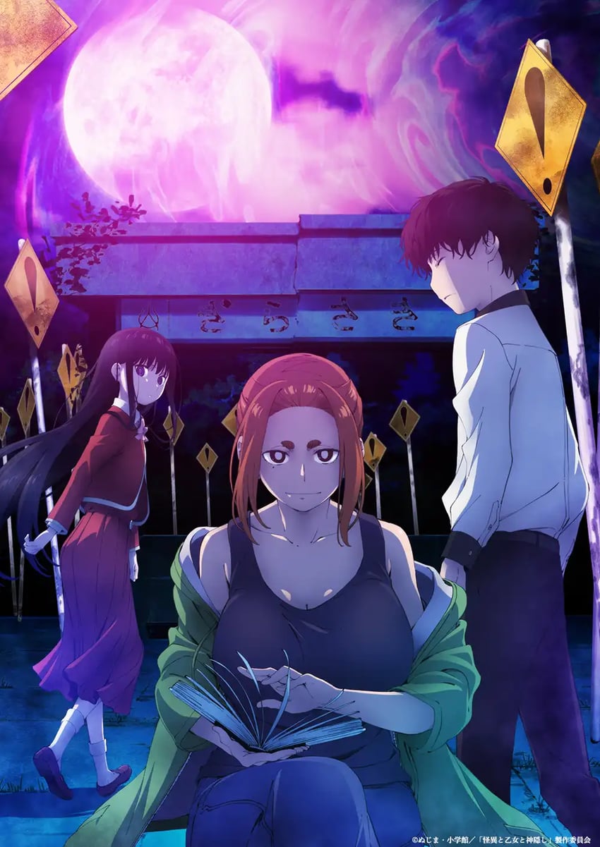 ogawa sumireko, adashino oto, and adashino ren (kaii to otome to kamikakushi) drawn by tani_takuya