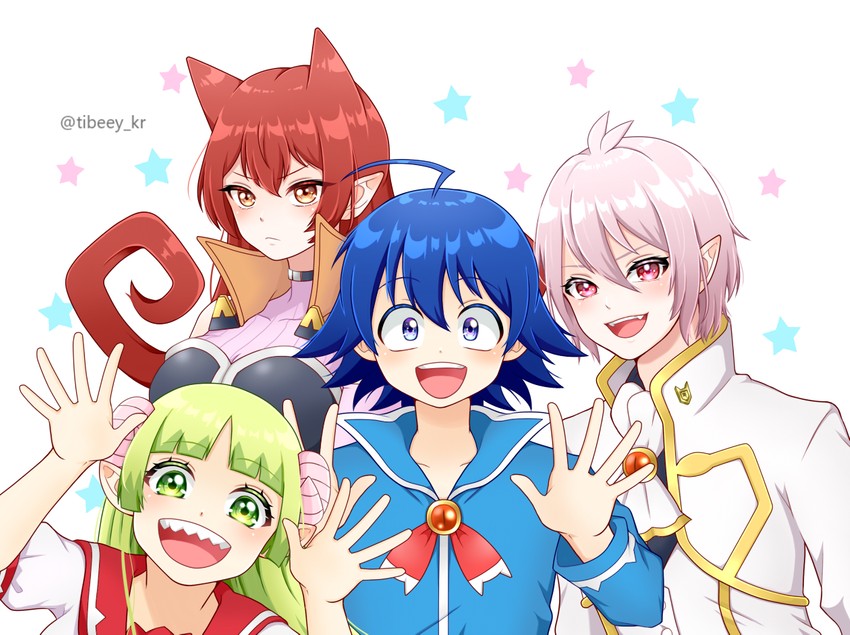 suzuki iruma, valac clara, azazel ameri, and asmodeus alice (mairimashita! iruma-kun) drawn by tibi09