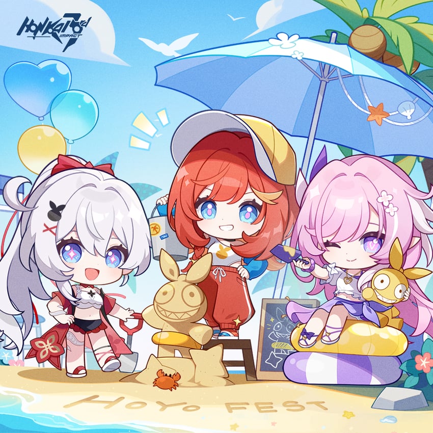 kiana kaslana, elysia, homu, and senadina (honkai and 1 more)