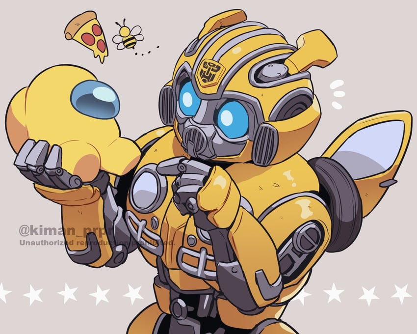 crewmate, bumblebee, and yellow (transformers and 2 more) drawn by kiman