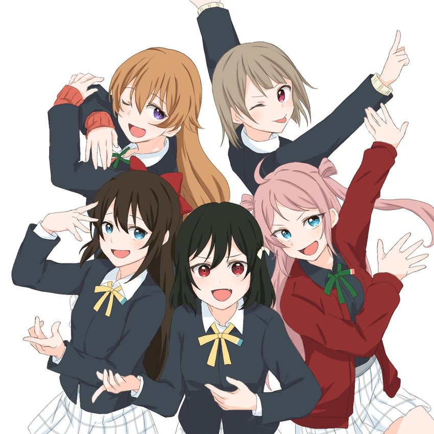 osaka shizuku, nakasu kasumi, konoe kanata, mifune shioriko, and zhong lanzhu (love live! and 1 more) drawn by nana_(nanahana010)