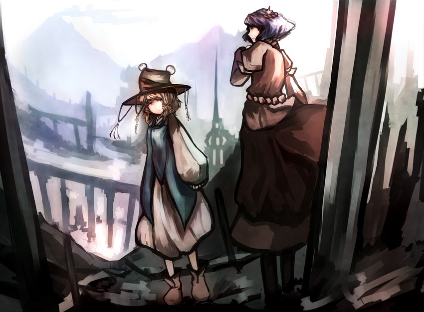 moriya suwako and yasaka kanako (touhou) drawn by mifuru