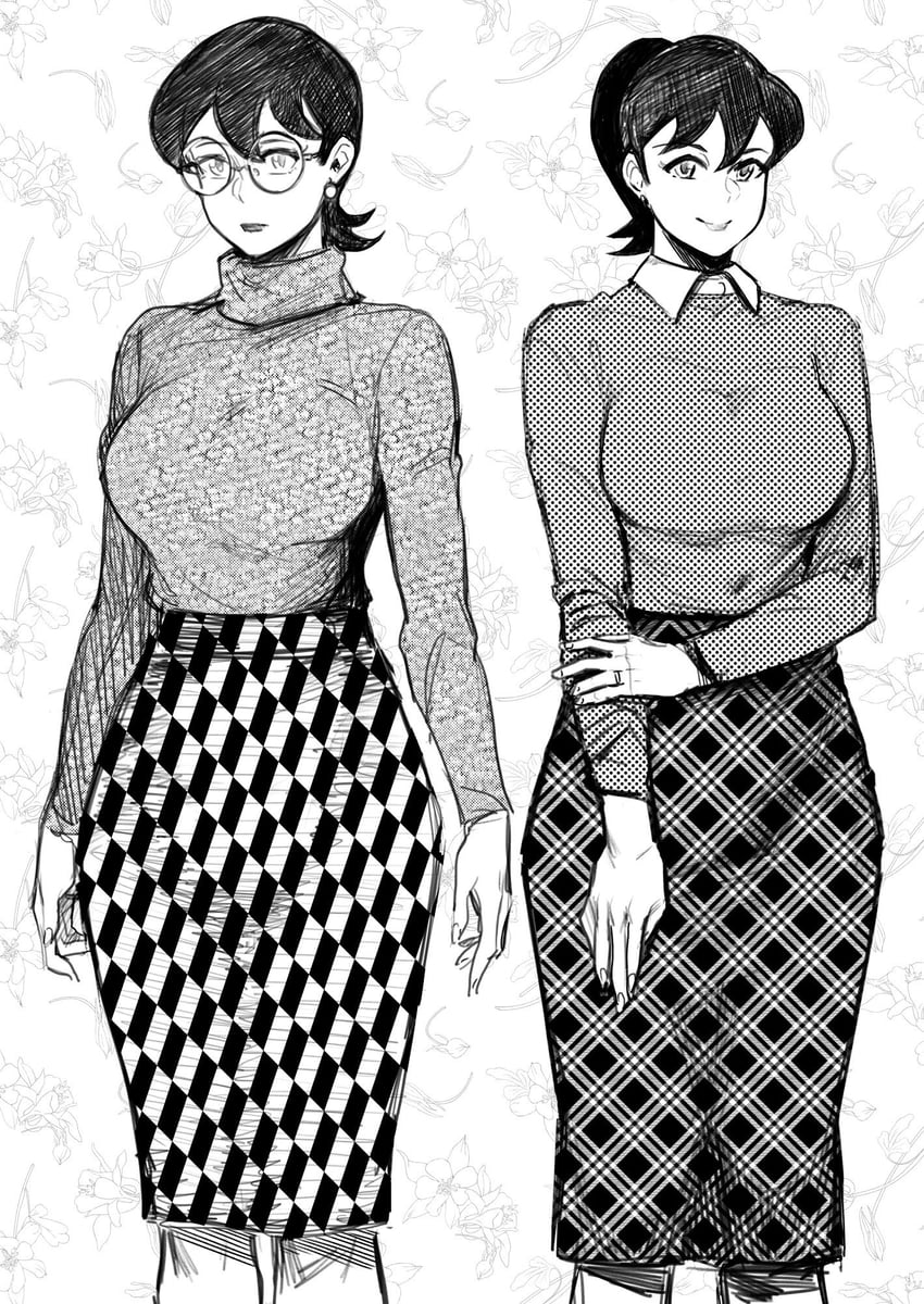 nobi tamako and minamoto shizuka's mother (doraemon) drawn by black_beat