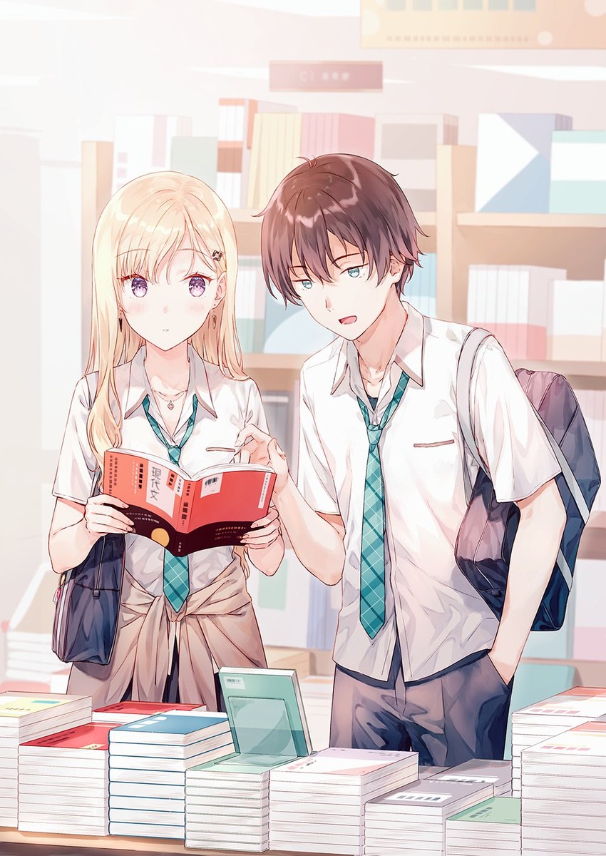 ayase saki and asamura yuuta (gimai seikatsu) drawn by hiten_(hitenkei)