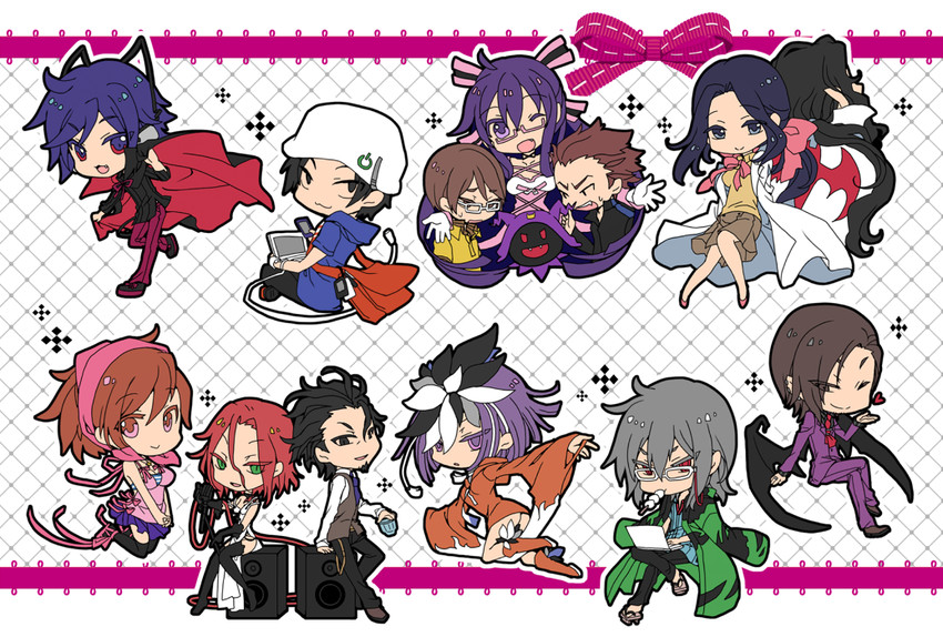 tanigawa yuzu, protagonist, black frost, kuzuryuu amane, komaki midori, and 9 more (shin megami tensei and 2 more) drawn by miyu_(matsunohara)