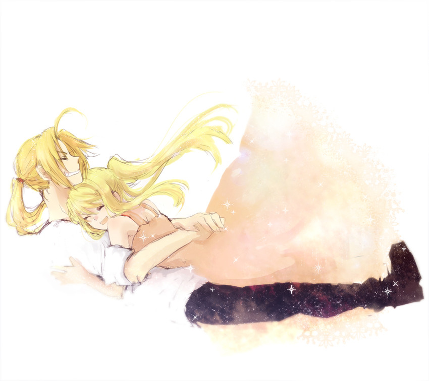 edward elric and winry rockbell (fullmetal alchemist) drawn by tsukuda0310