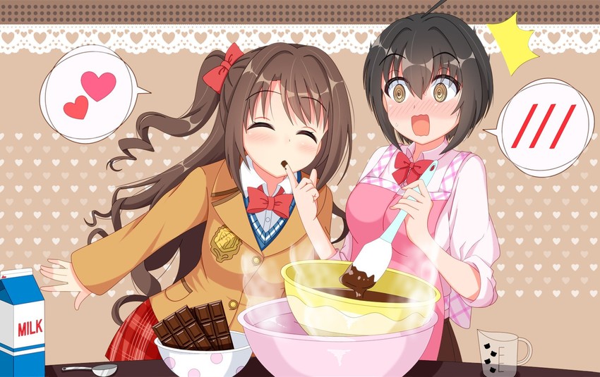 shimamura uzuki and kohinata miho (idolmaster and 1 more) drawn by oorai_(asdathrtuj)