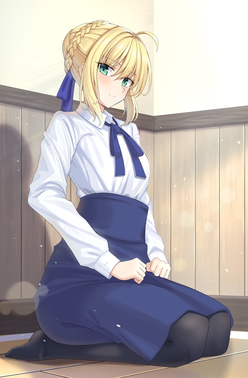 artoria pendragon and saber (fate and 1 more) drawn by jishui3q