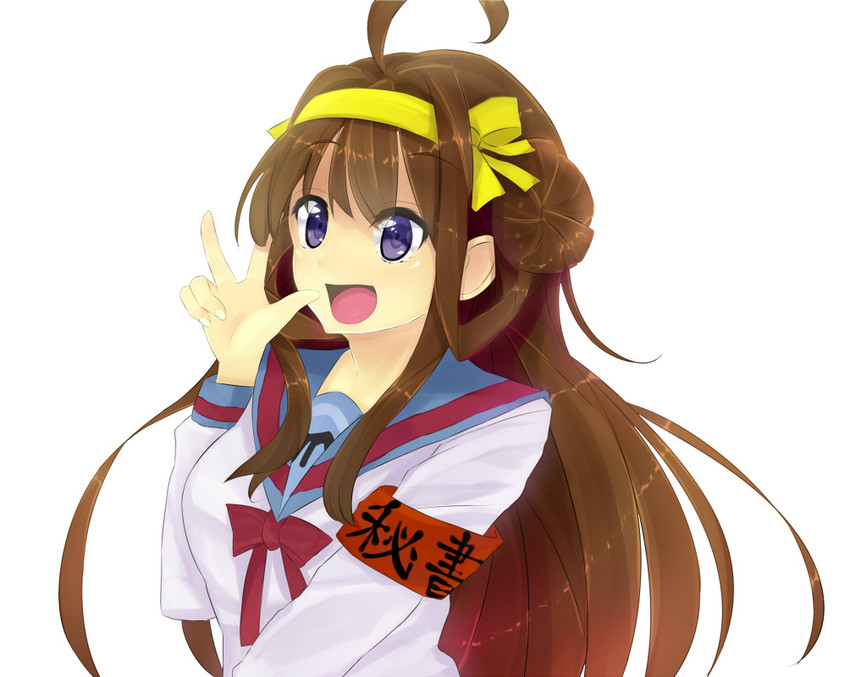 kongou and suzumiya haruhi (kantai collection and 1 more) drawn by sonyntendo