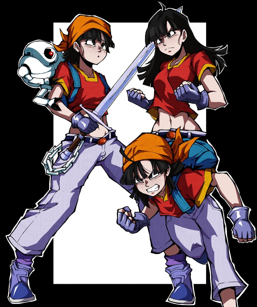 pan and giru (dragon ball and 1 more) drawn by kekel