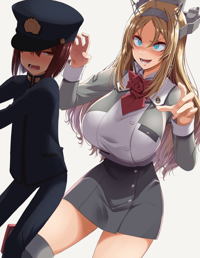 admiral, little boy admiral, and nelson (kantai collection) drawn by kloah