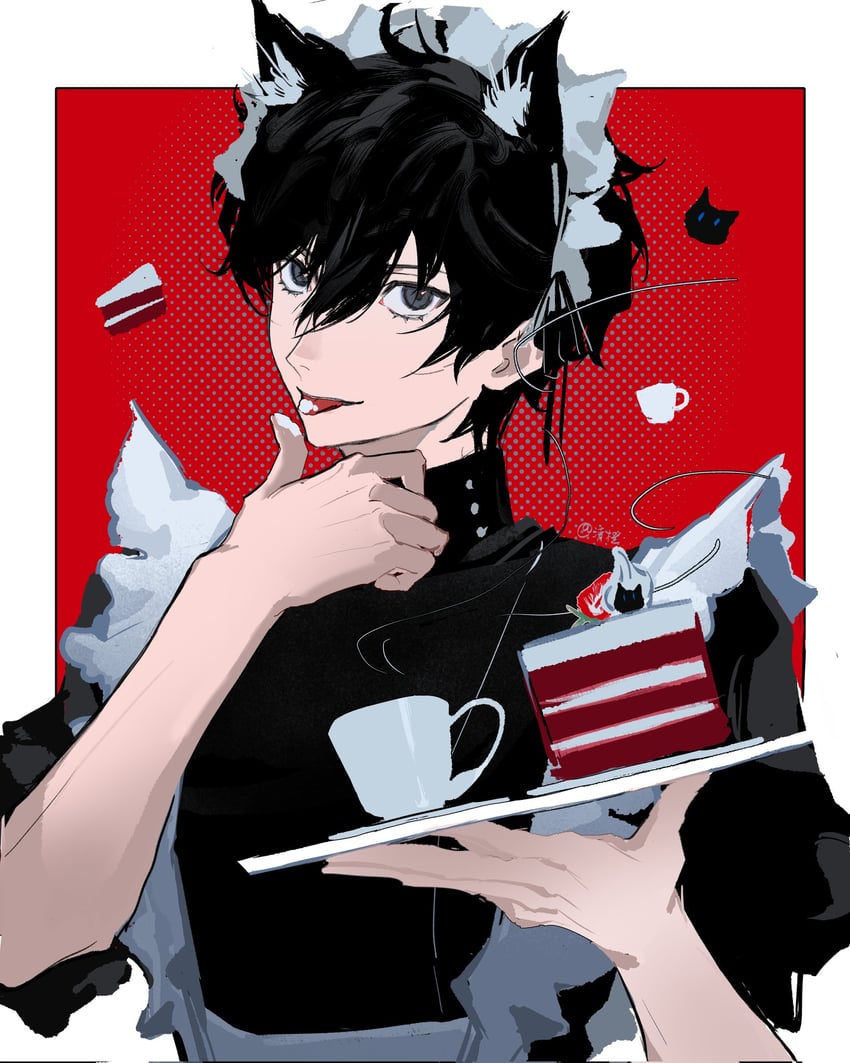 amamiya ren (persona and 1 more) drawn by qchng