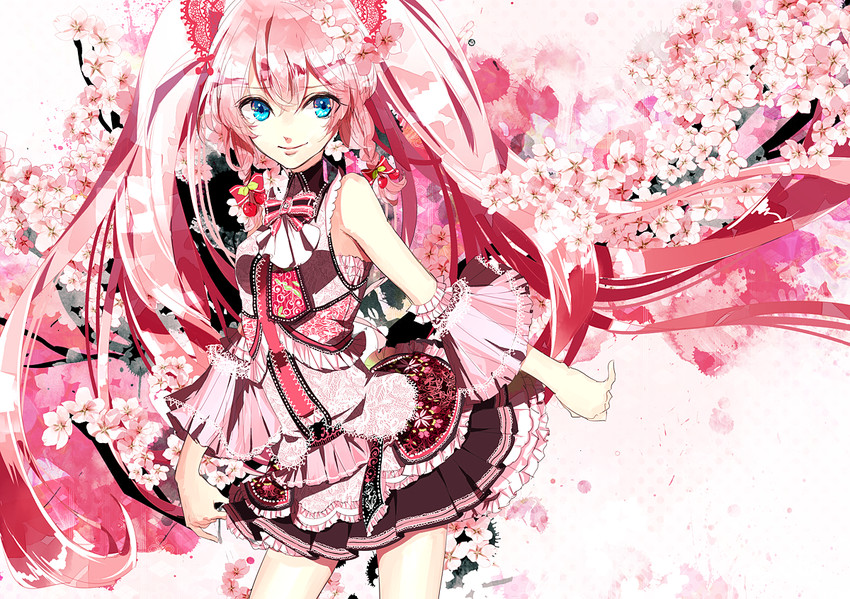 hatsune miku and sakura miku (vocaloid) drawn by alyssa_(irotoridori_no_hoshi)