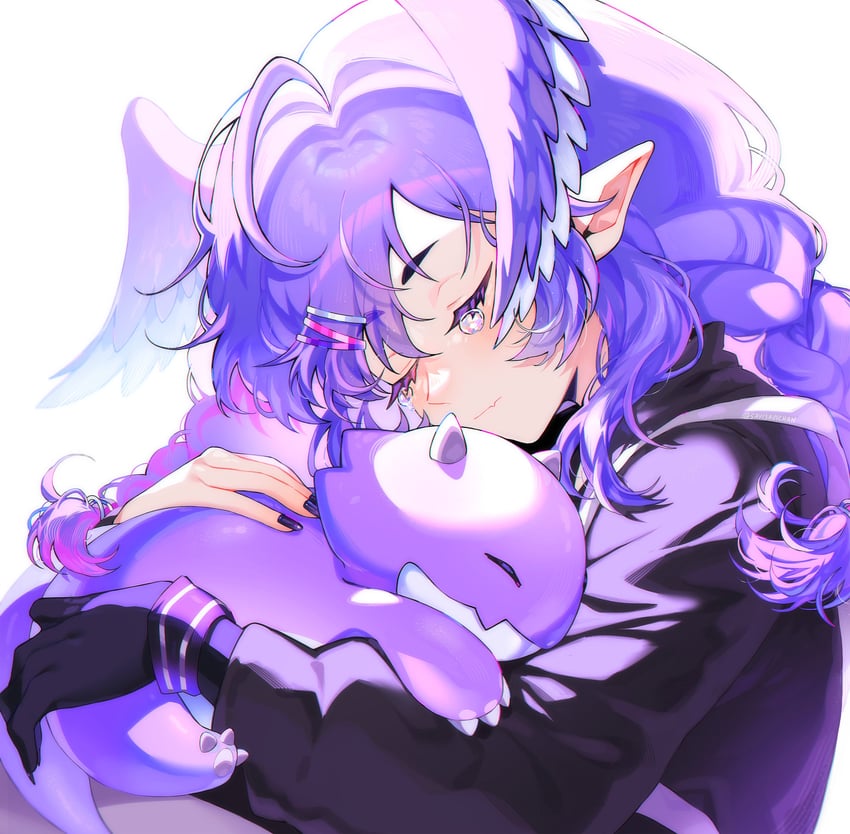 selen tatsuki and dragoon (nijisanji and 1 more) drawn by savi_(byakushimc)