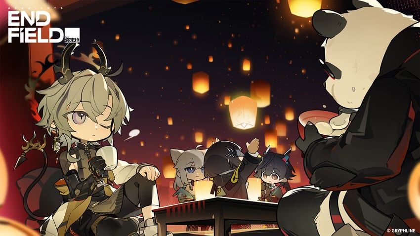 perlica, endministrator, female endministrator, chen qianyu, da pan, and 1 more (arknights and 1 more)