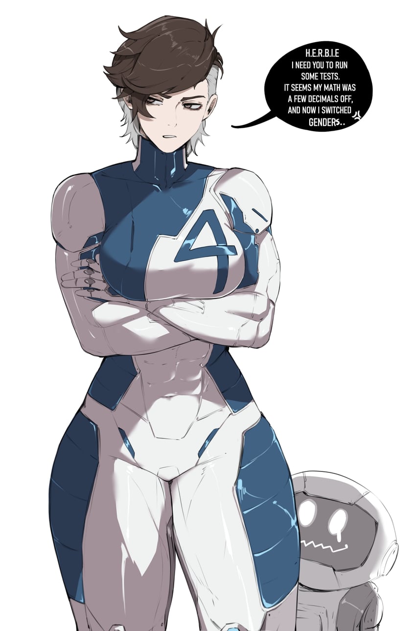 reed richards and h.e.r.b.i.e. (marvel and 2 more) drawn by masoq