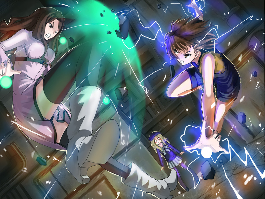 misaka mikoto, mugino shizuri, and frenda seivelun (toaru majutsu no index and 2 more) drawn by hikari123456