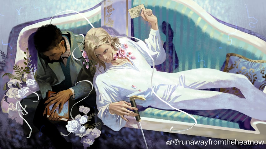 lestat de lioncourt and louis de pointe du lac (interview with the vampire) drawn by achooho