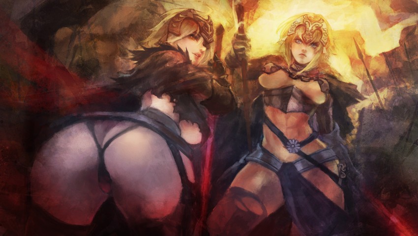 jeanne d'arc alter and jeanne d'arc (fate and 1 more) drawn by monori_rogue