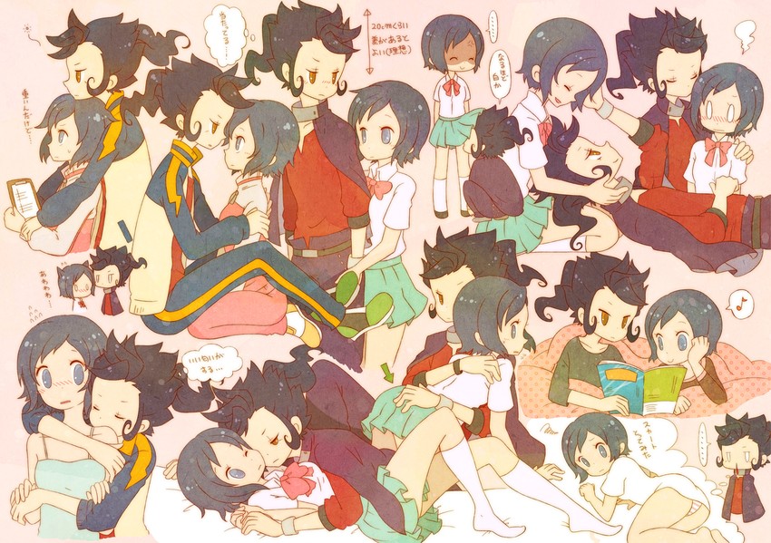 tsurugi kyousuke and sorano aoi (inazuma eleven and 1 more) drawn by uppi