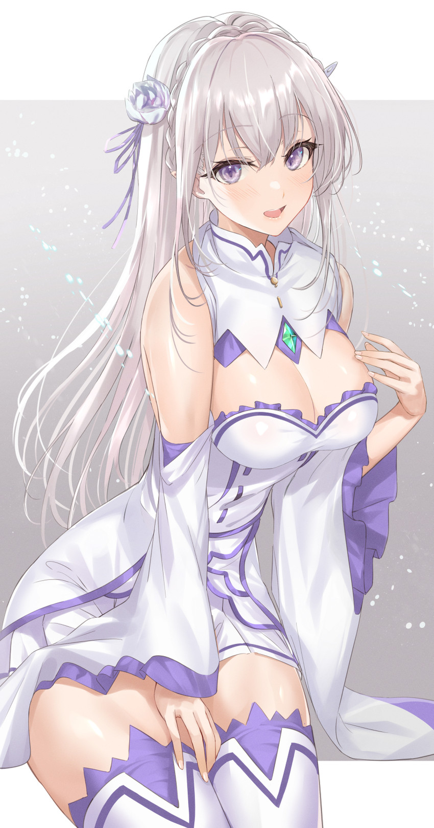emilia (re:zero kara hajimeru isekai seikatsu) drawn by mexif