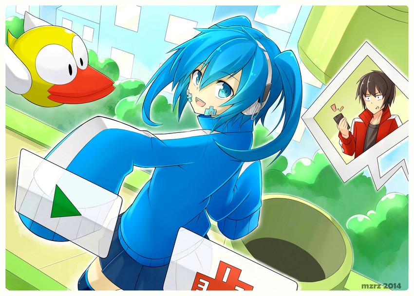 kisaragi shintarou, ene, and faby (kagerou project and 1 more) drawn by mzrz