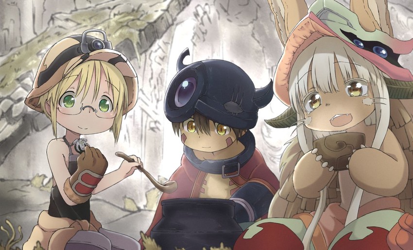 nanachi, reg, and riko (made in abyss) drawn by kukie-nyan