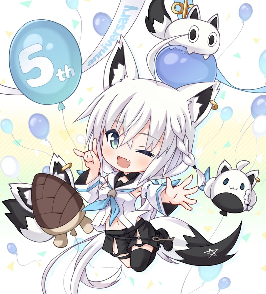 shirakami fubuki, oruyanke, nejima kitsune, and fubuchun (hololive) drawn by hanatsumi