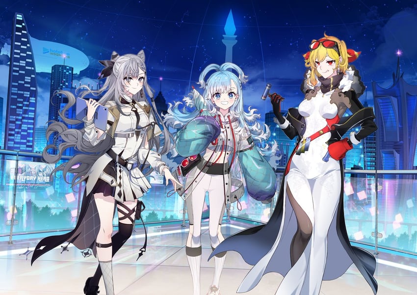 kaela kovalskia, kobo kanaeru, and vestia zeta (hololive and 1 more) drawn by sakon04