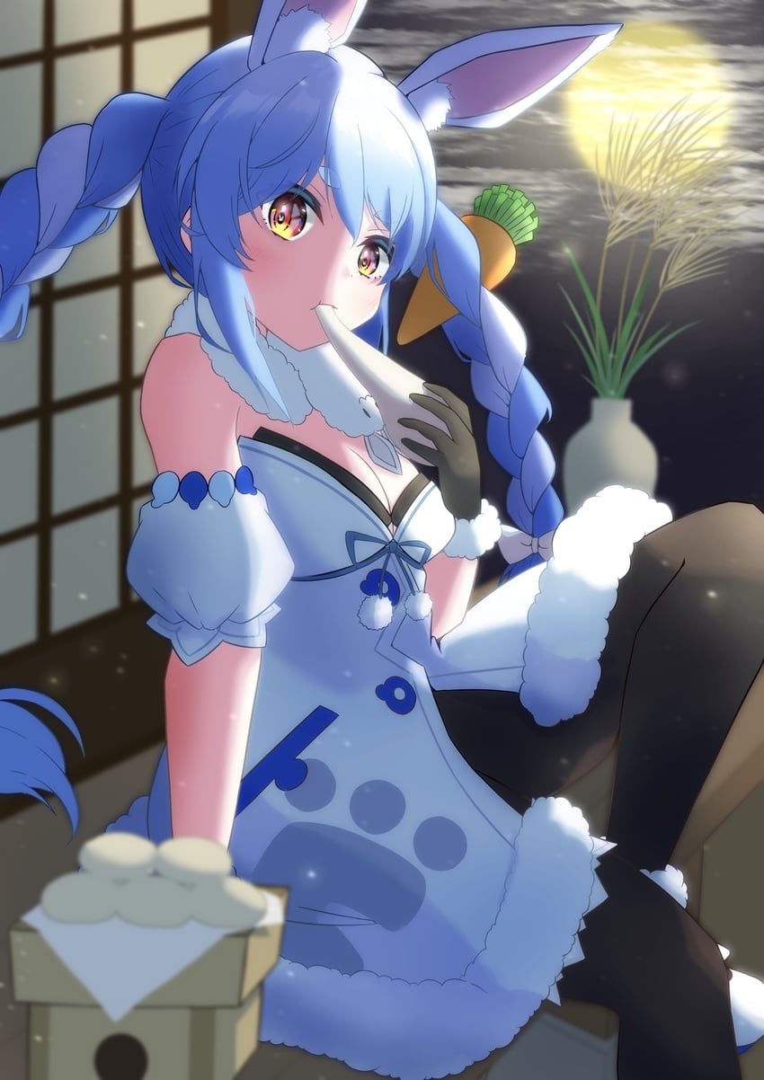 usada pekora and don-chan (hololive) drawn by refisa