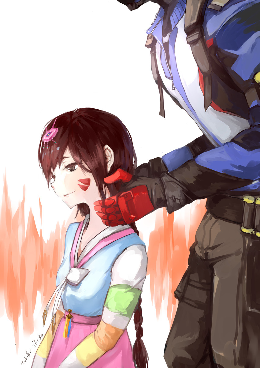 d.va, soldier: 76, and palanquin d.va (overwatch and 1 more) drawn by tokiku