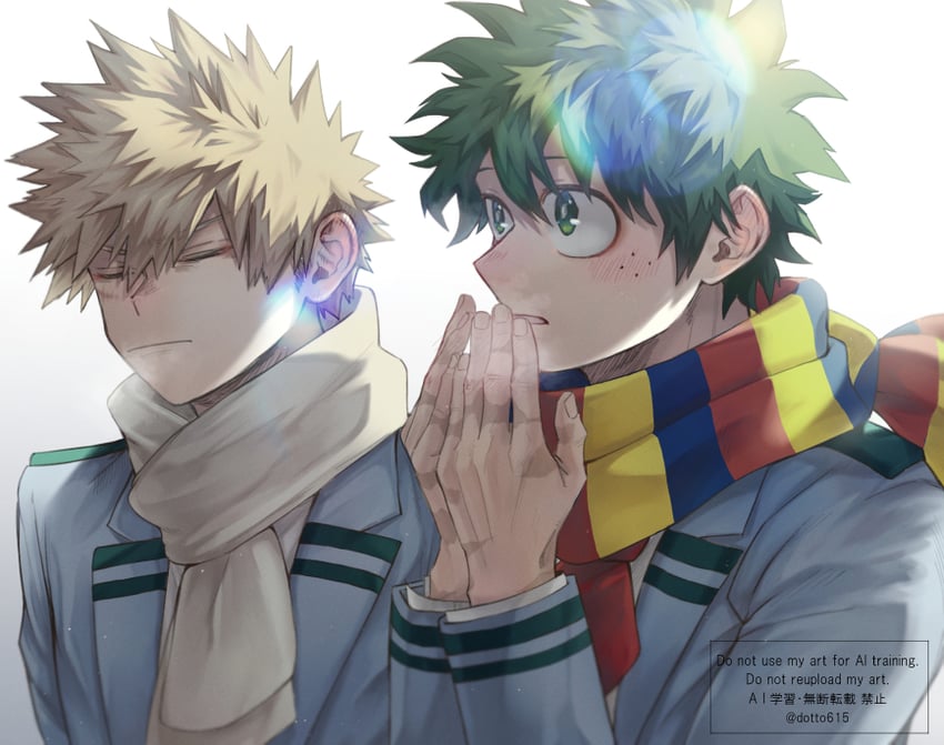 midoriya izuku and bakugou katsuki (boku no hero academia) drawn by ho_(dotto615)