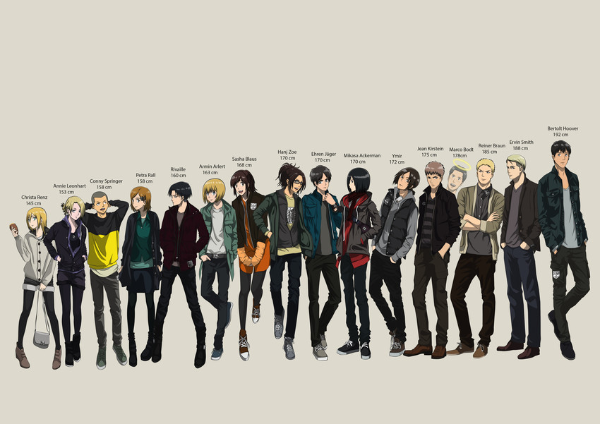 mikasa ackerman, eren yeager, levi, krista lenz, ymir, and 11 more (shingeki no kyojin) drawn by siya_ho