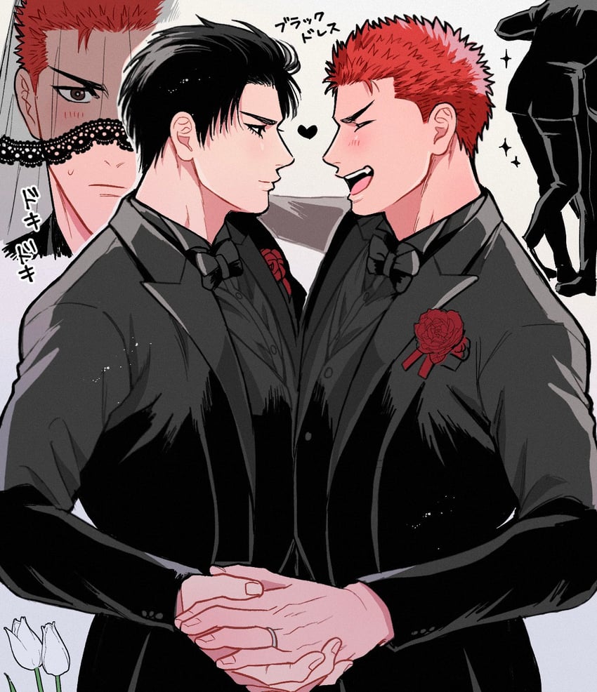 sakuragi hanamichi and rukawa kaede (slam dunk) drawn by gorii