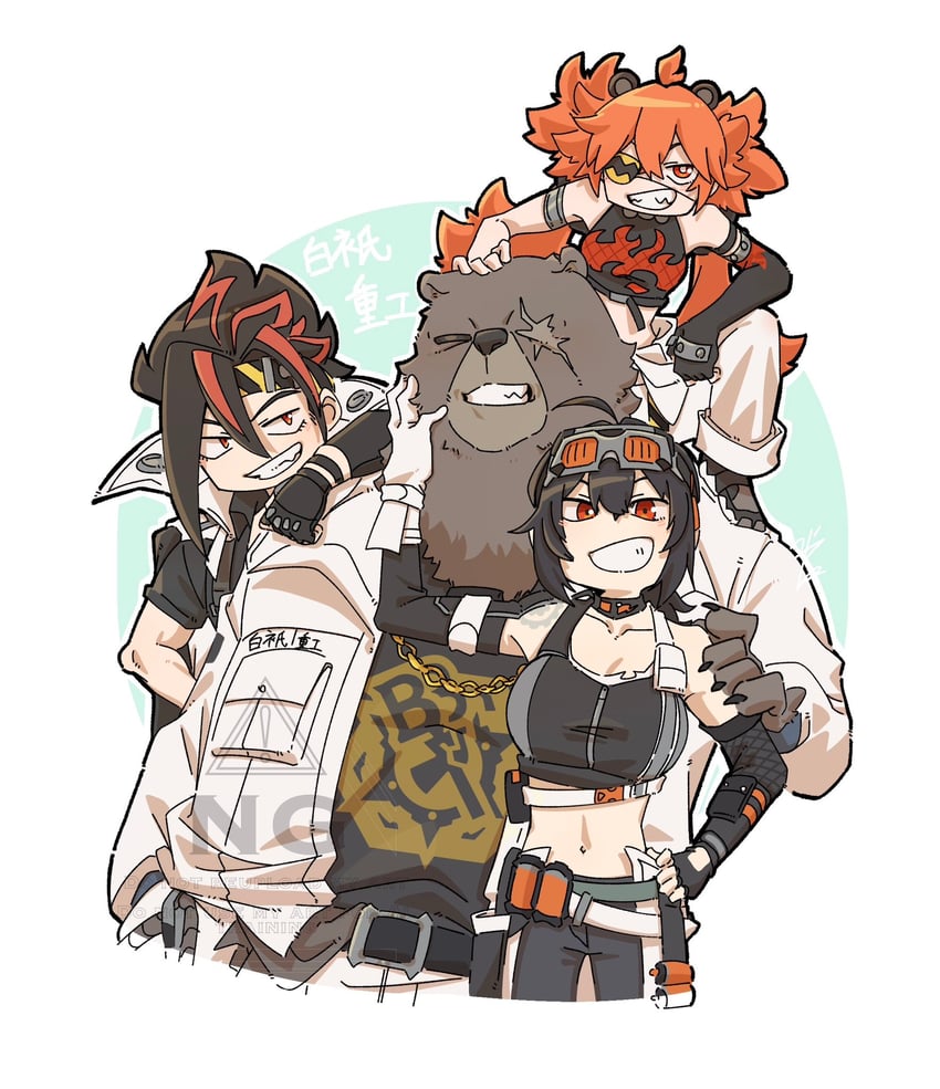 grace howard, koleda belobog, ben bigger, and anton ivanov (zenless zone zero) drawn by goya_1231