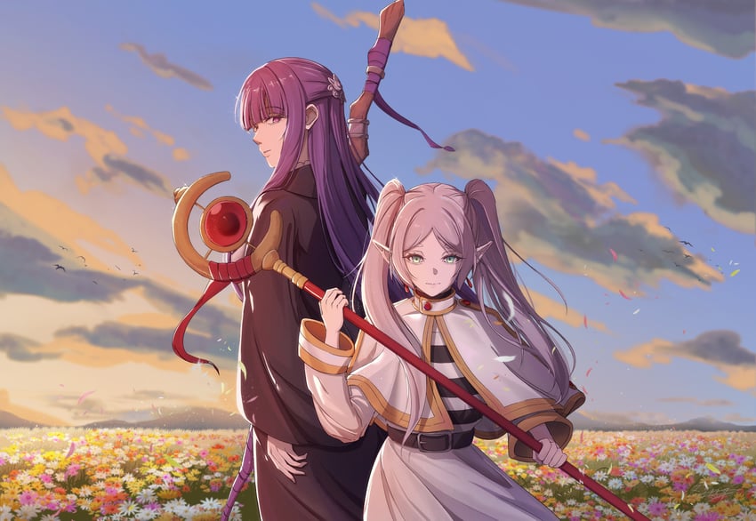 frieren and fern (sousou no frieren) drawn by zing_(zingart)