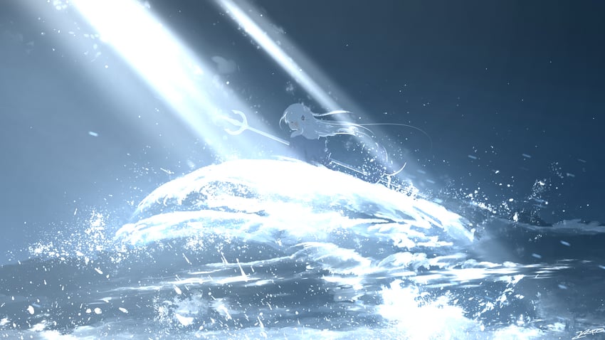 gawr gura (hololive and 1 more) drawn by rune_xiao