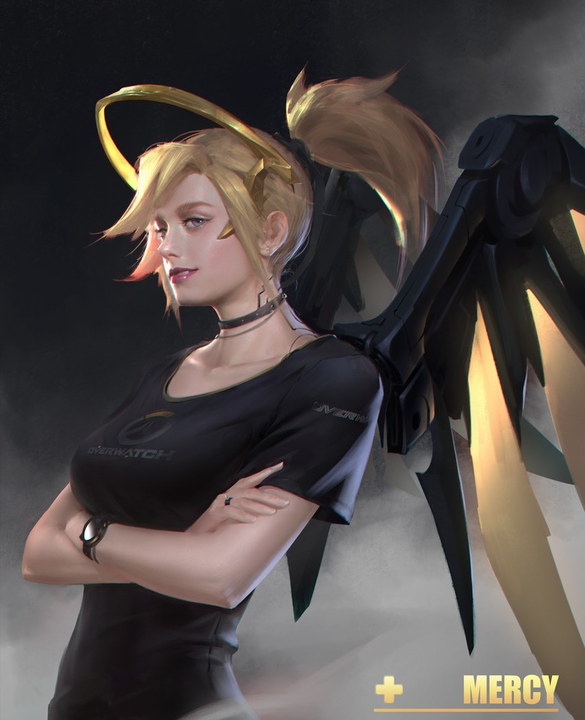 mercy (overwatch and 1 more) drawn by yi_sui